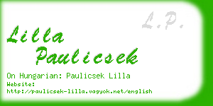 lilla paulicsek business card